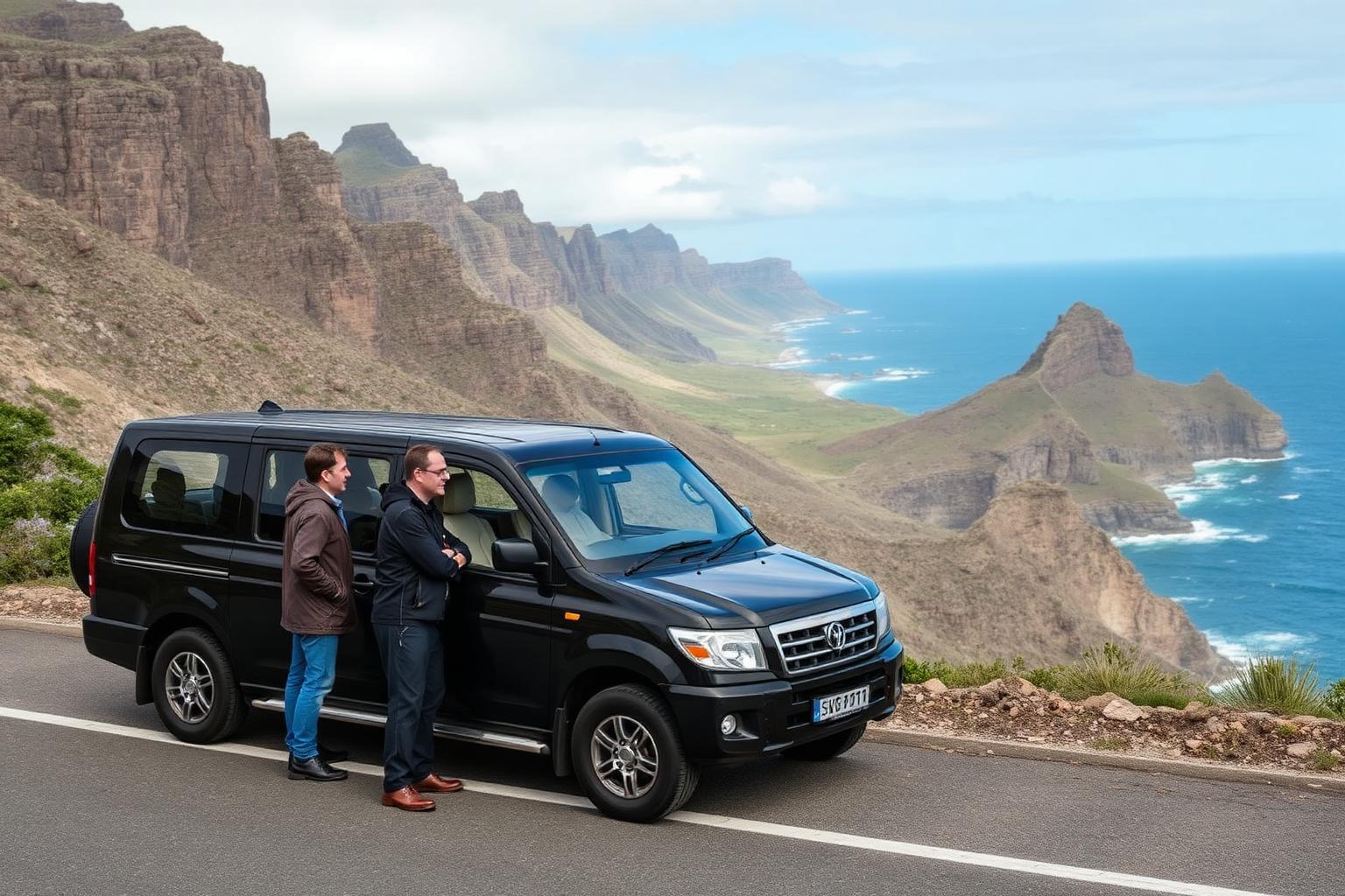 Private Cape Town tour above the city with Table Mountain and the Atlantic Seaboard behind