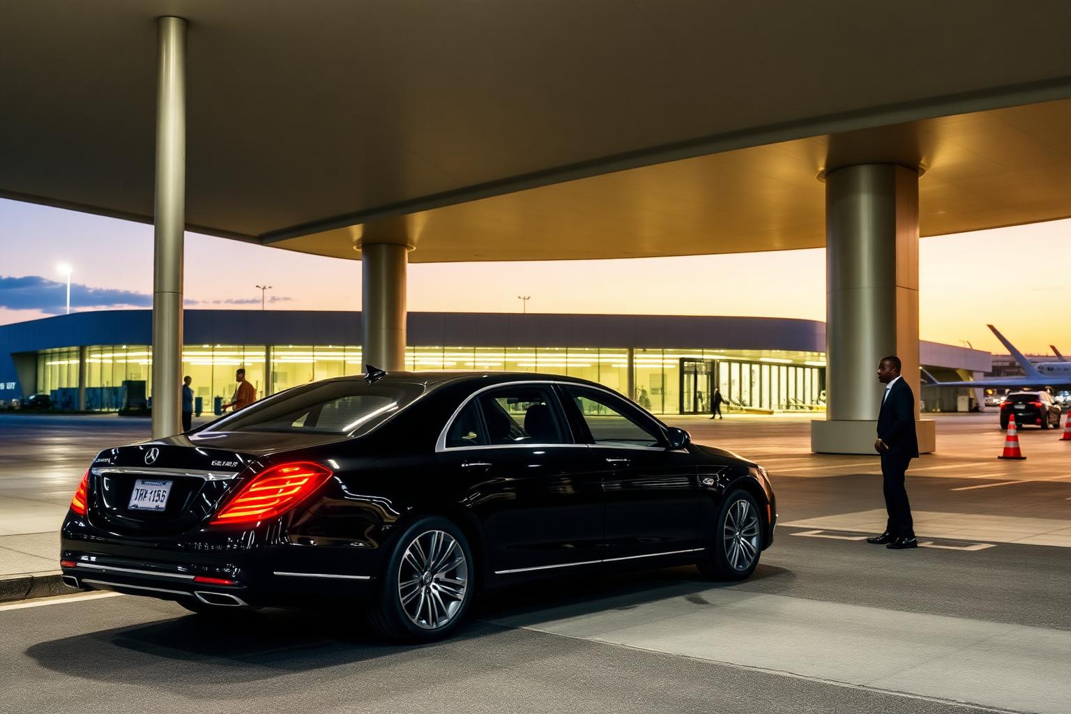 Luxury chauffeur Mercedes transfer vehicle for Johannesburg OR Tambo airport arrivals