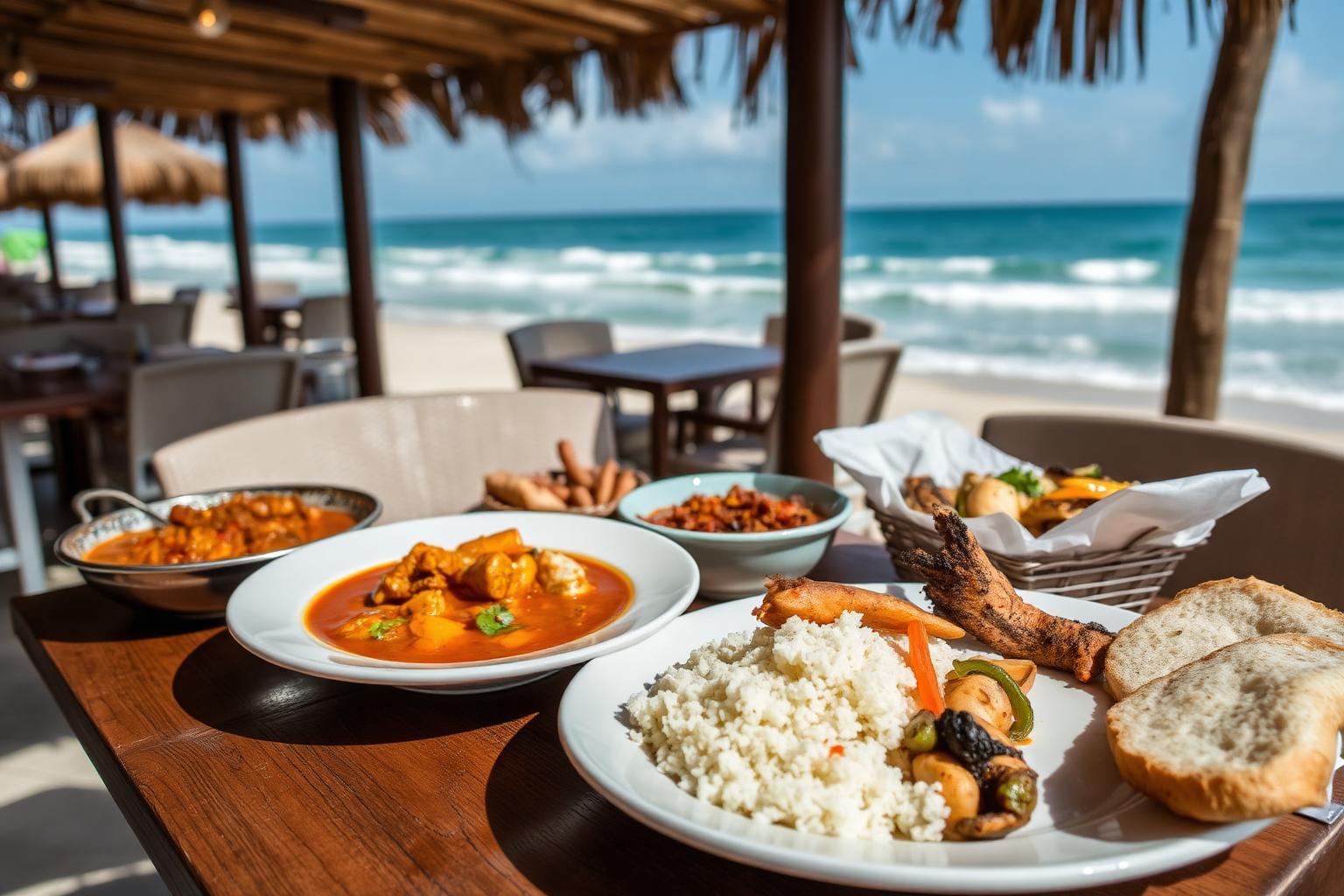 Coastal fine dining table overlooking the Indian Ocean in KwaZulu-Natal