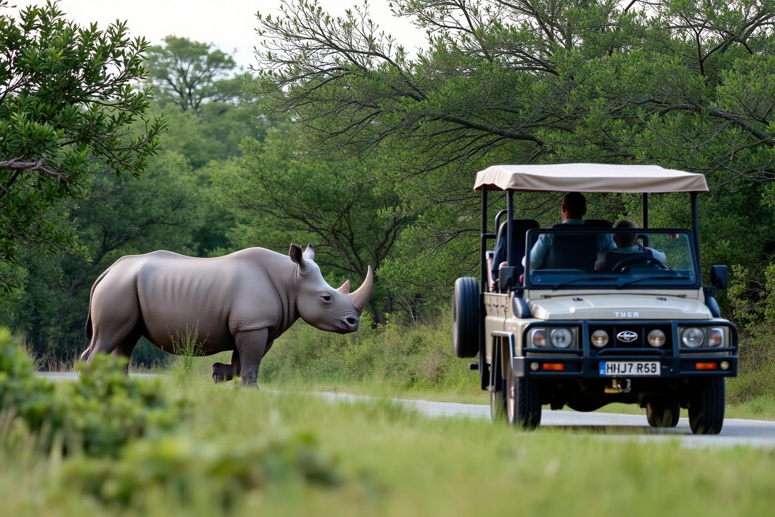 Big Five game viewing on a private reserve in northern KwaZulu-Natal